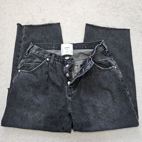 One Teaspoon | Smiths Wide Leg Barrel Denim Jeans Washed Black, Womens 26 - Picture 3 of 7